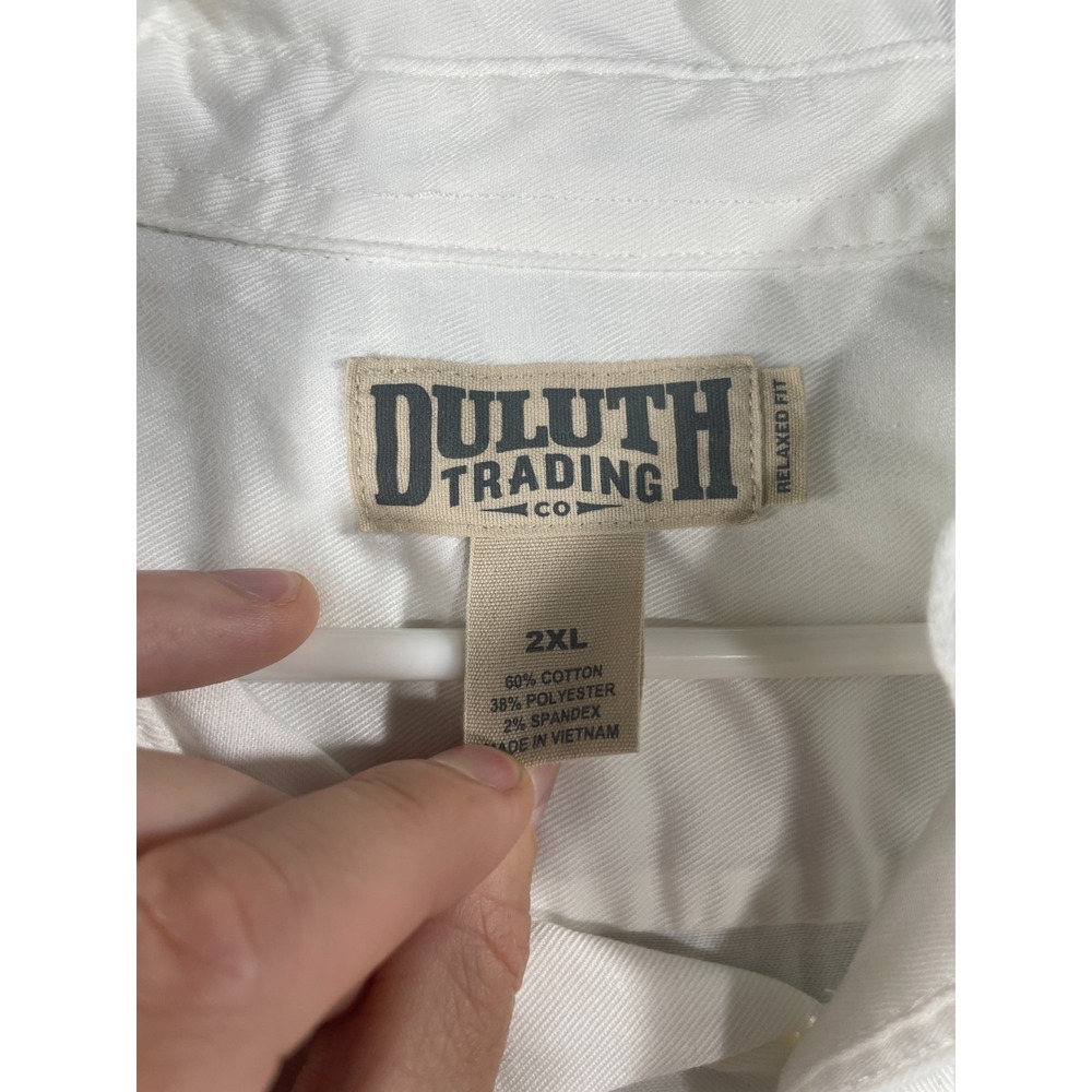 Duluth Trading Shirt Mens 2XL Everyday Short Sleeve Work Shirt White Gussets - Picture 2 of 10